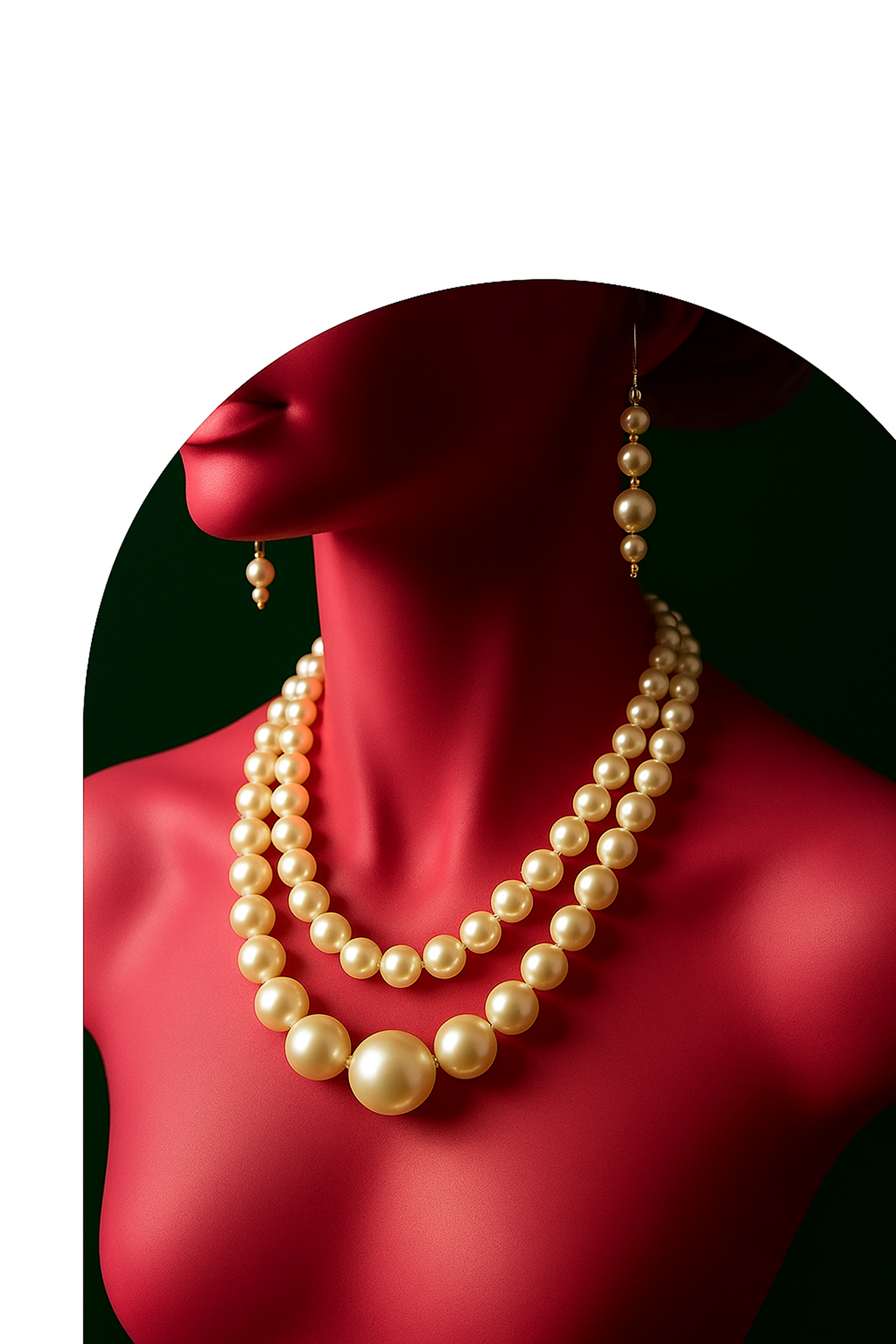 Layered pearl necklace for beachwear and vacation outfit, lightweight Indian festive jewelry – Flamingo Jewellery Store