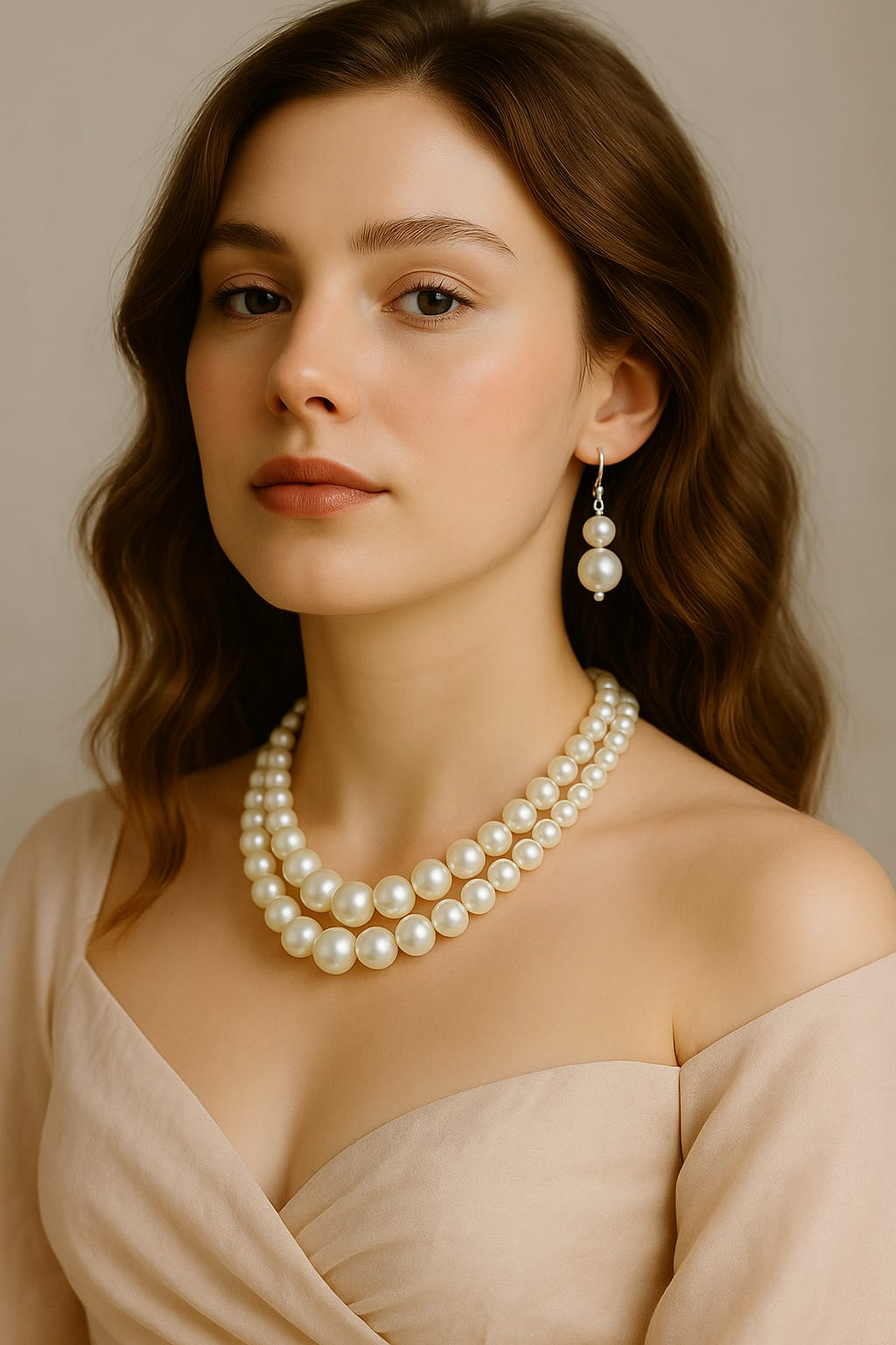 Layered pearl necklace for beachwear and vacation outfit, lightweight Indian festive jewelry – Flamingo Jewellery Store