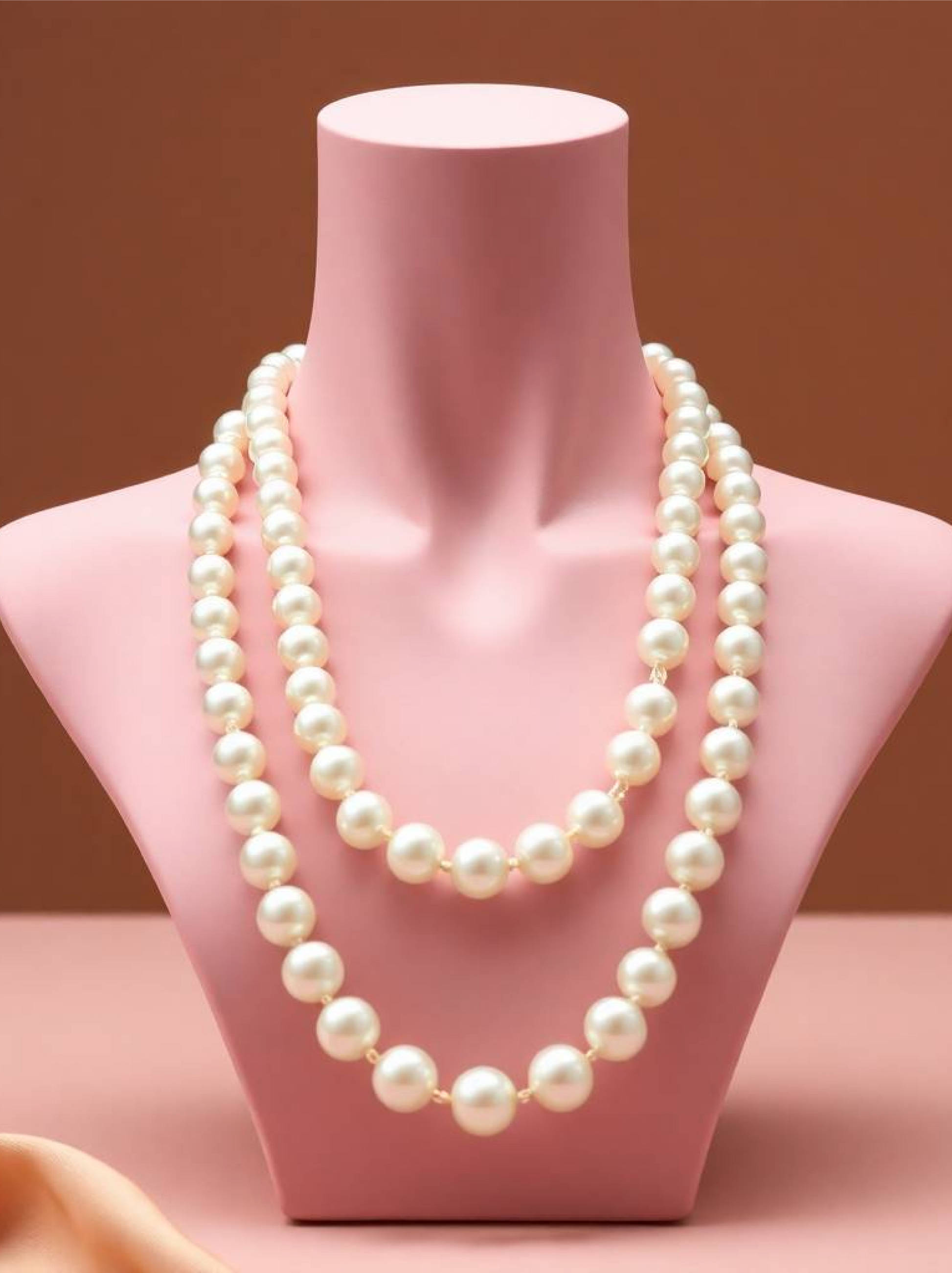Layered pearl necklace for beachwear and vacation outfit, lightweight Indian festive jewelry – Flamingo Jewellery Store