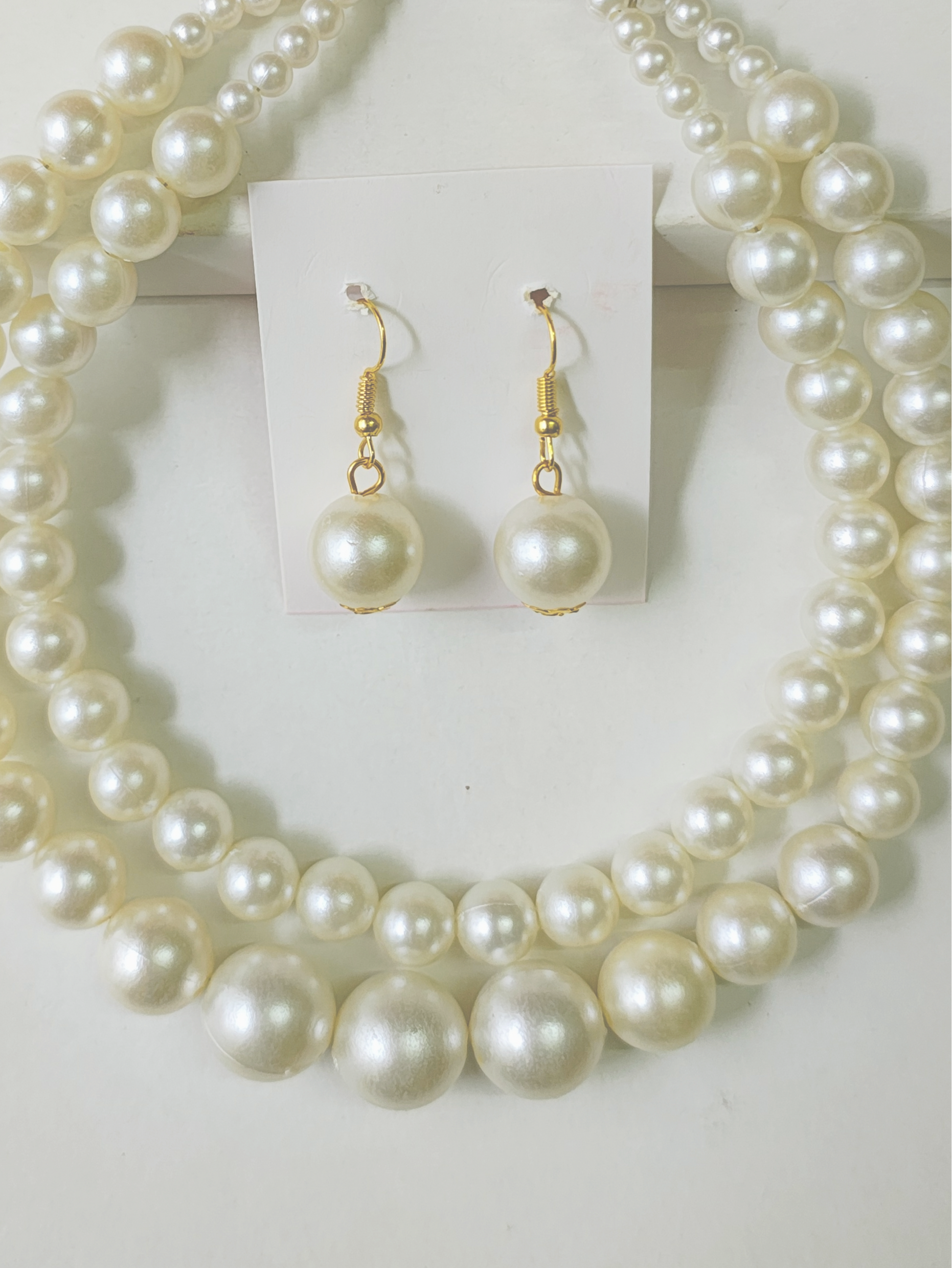 Layered pearl necklace for beachwear and vacation outfit, lightweight Indian festive jewelry – Flamingo Jewellery Store
