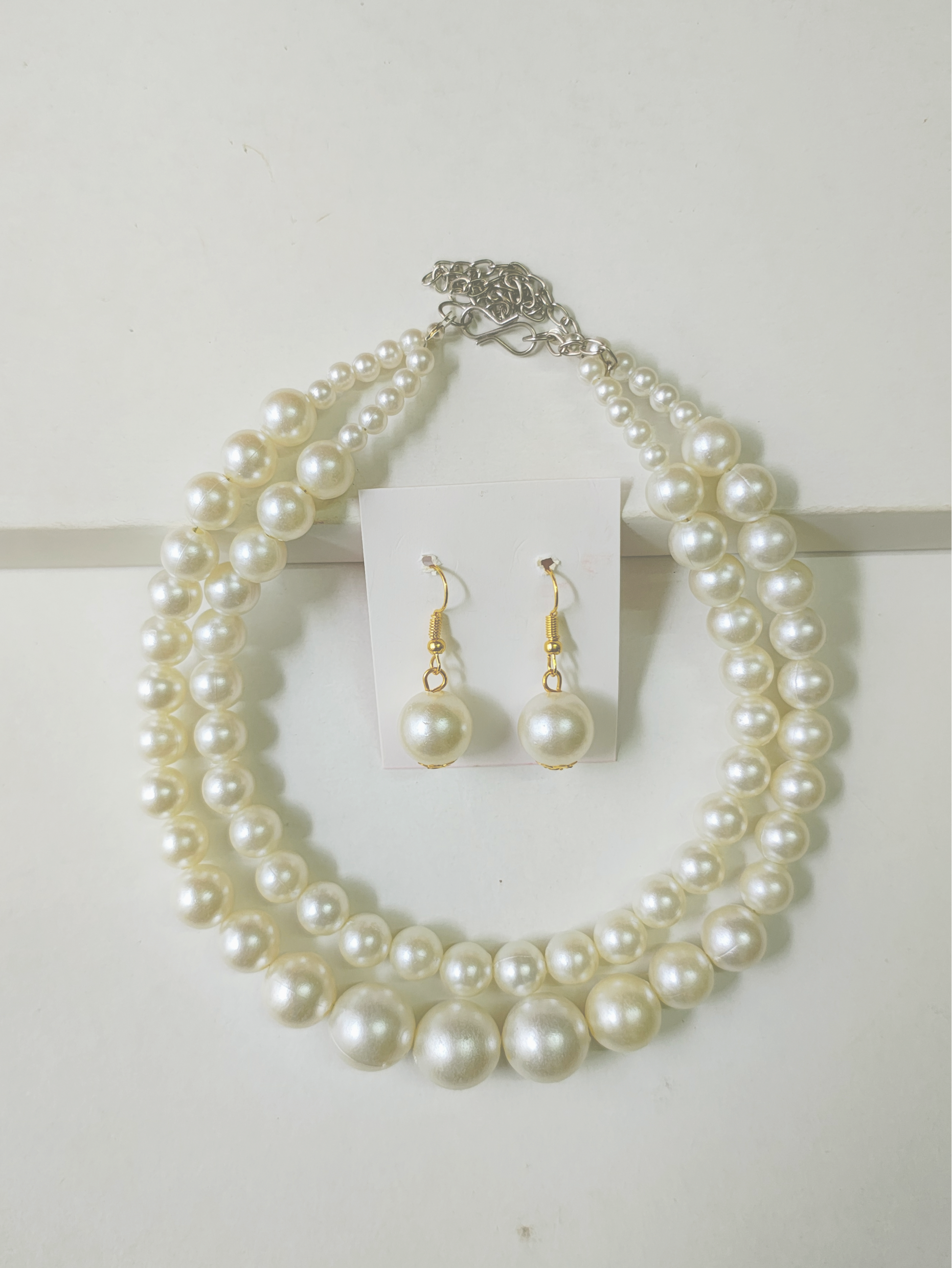 Layered pearl necklace for beachwear and vacation outfit, lightweight Indian festive jewelry – Flamingo Jewellery Store
